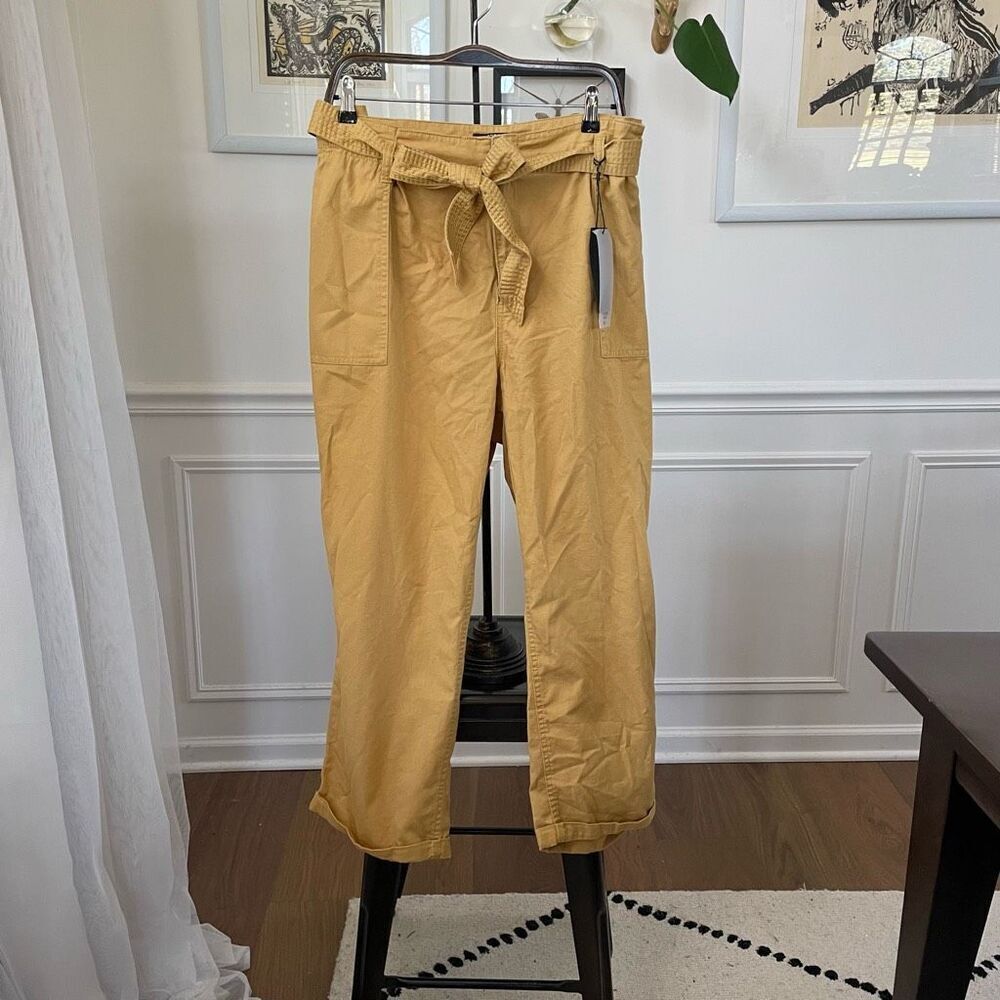 NWT Stitch Star Belted Crop Pants Cuffed Mustard Yellow 3X